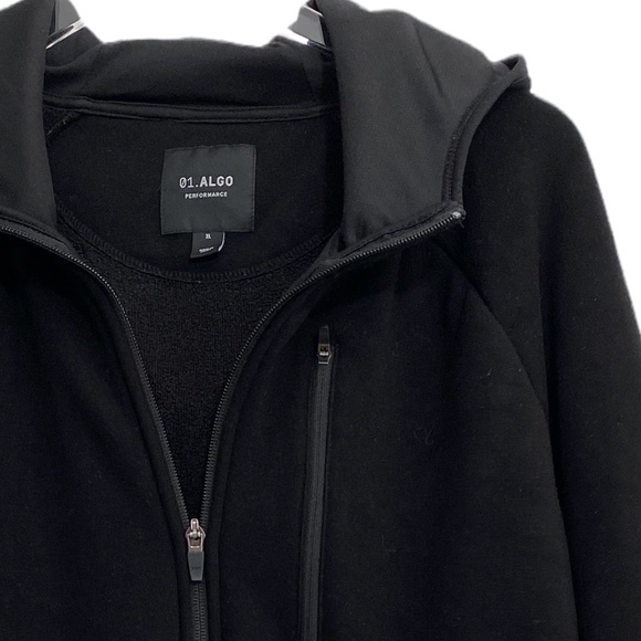01;.ALGO PERFORMANCE BLACK ZIPPER SWEAT SHIRT HOODIE JACKET SIZE XL - Picture 2 of 13